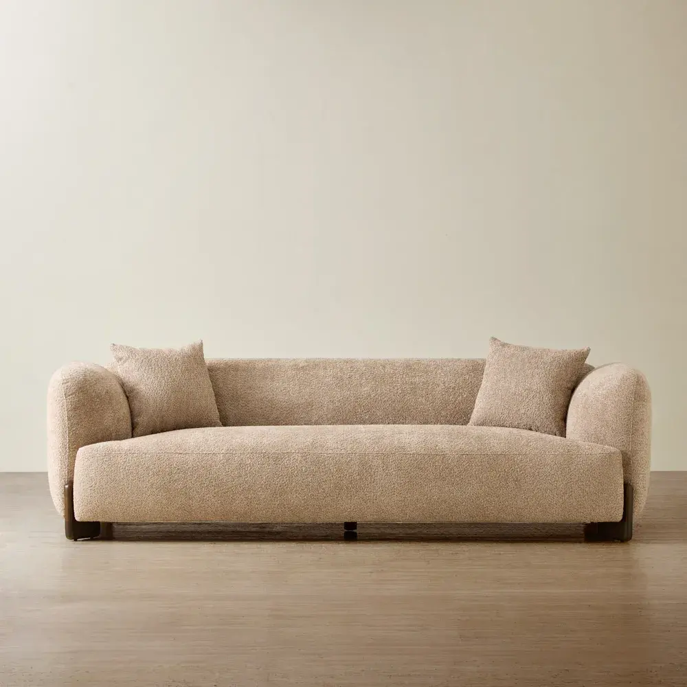 Celia Antelope 3-Seater Woven Fabric Sofa