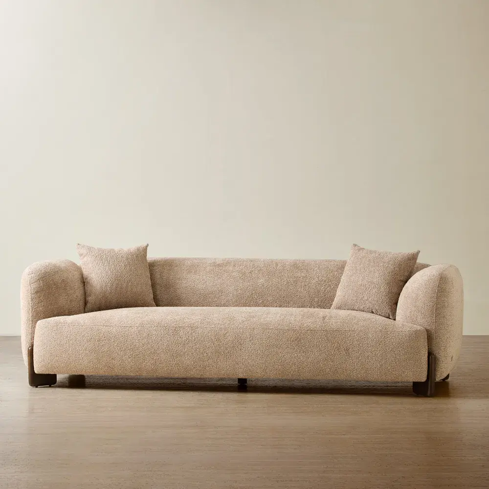 Celia Antelope 3-Seater Woven Fabric Sofa