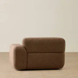 Capri Earth Brown Woven Fabric Modular 1 Seater Right Arm