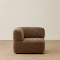 Capri Earth Brown Woven Fabric Modular Corner Seat