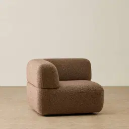 Capri Earth Brown Woven Fabric Modular Corner Seat