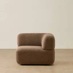 Capri Earth Brown Woven Fabric Modular Corner Seat