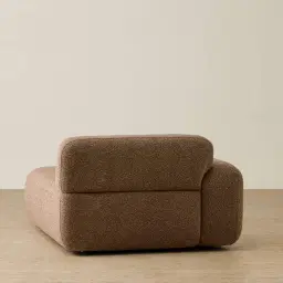 Capri Earth Brown Woven Fabric Modular Left Chaise