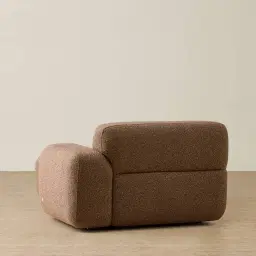 Capri Earth Brown Woven Fabric Modular Right Chaise