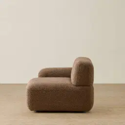 Capri Earth Brown Woven Fabric Modular 1 Seater Left Arm