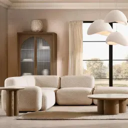 Capri Earth Brown Woven Fabric Modular 1 Seater Left Arm