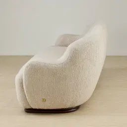 Serena Dusty Beige Fabric 3 Seater Sofa