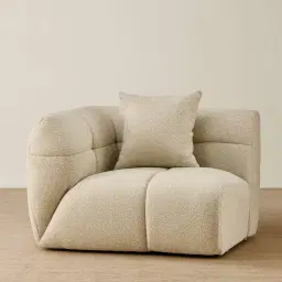 Amity Pearl Beige Fabric Left Arm Module