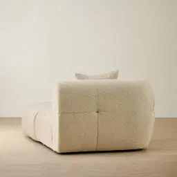 Amity Pearl Beige Fabric Left Chaise Module