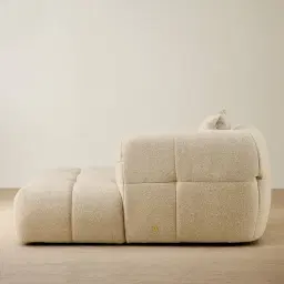 Amity Pearl Beige Fabric Right Chaise Module