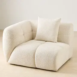 Amity Stone Cream Woven Fabric Left Arm Module