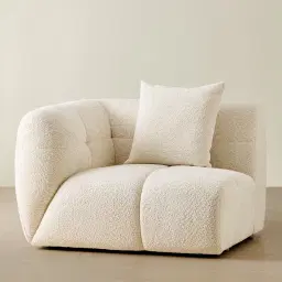 Amity Stone Cream Woven Fabric Left Arm Module