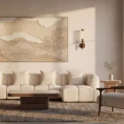 Amity Stone Cream Woven Fabric Right Chaise Module