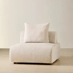 Soluna Powder White Chenille Fabric Armless Module