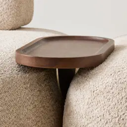 Capri Mocha Walnut Curve Sofa Tray