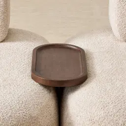 Capri Smoky Walnut Curve Sofa Tray