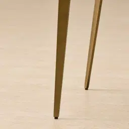 Polina Stone Cream Woven Fabric Dining Chair - Brushed Bronze Legs