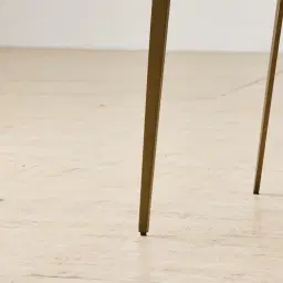 Milana Mid Beige Woven Fabric Dining Chair - Brushed Bronze Legs