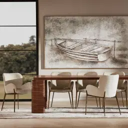 Milana Copper Brown Velveteen Dining Chair - Brushed Bronze Legs