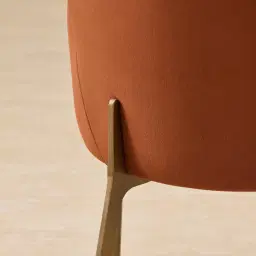 Milana Copper Brown Velveteen Dining Chair - Brushed Bronze Legs