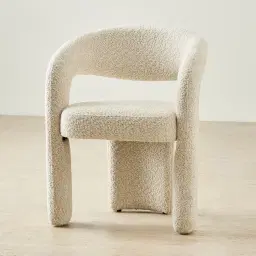 Lyra Stone Cream Woven Fabric Dining Chair