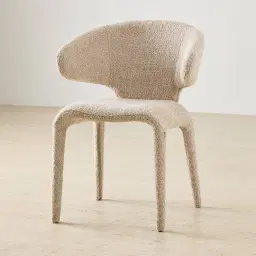 Debra Mid Beige Woven Fabric Dining Chair