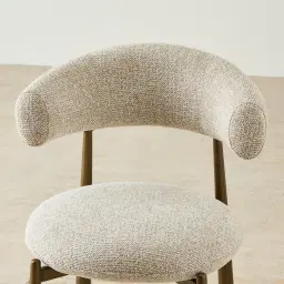 Maris Royal Cream Fabric Dining Chair - Brushed Bronze Legs