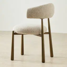 Maris Royal Cream Fabric Dining Chair - Brushed Bronze Legs