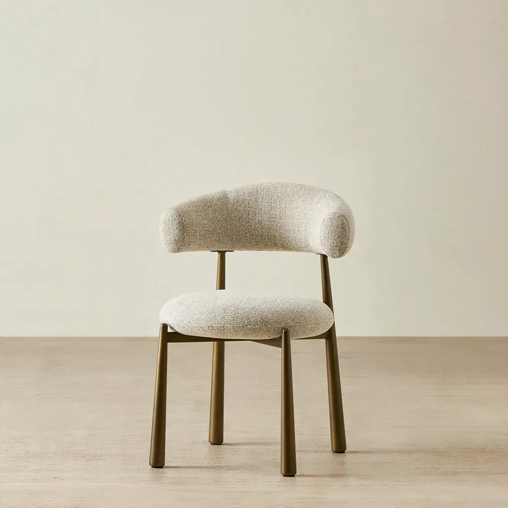Maris Royal Cream Fabric Dining Chair - Bronze Legs