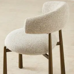 Maris Royal Cream Fabric Dining Chair - Brushed Bronze Legs
