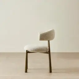 Maris Royal Cream Fabric Dining Chair - Brushed Bronze Legs