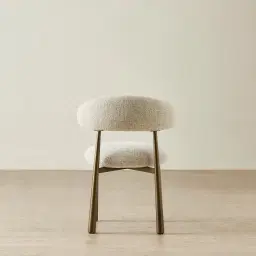 Maris Royal Cream Fabric Dining Chair - Brushed Bronze Legs