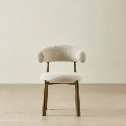 Maris Royal Cream Fabric Dining Chair - Brushed Bronze Legs