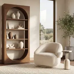 Costanza Mocha Walnut Wooden Bookshelf