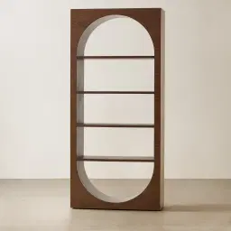 Costanza Mocha Walnut Wooden Bookshelf