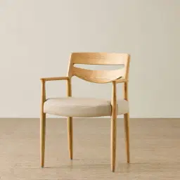 Gloria Sand Beige Vegan Leather Dining Chair - Light Ash Legs