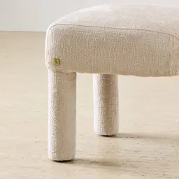 Wisteria Powder White Chenille Fabric Dining Chair