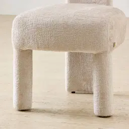 Wisteria Powder White Chenille Fabric Dining Chair