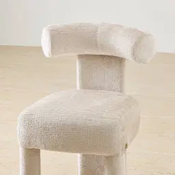 Wisteria Powder White Chenille Fabric Dining Chair