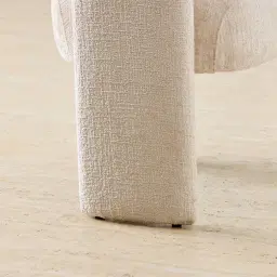 Wisteria Powder White Chenille Fabric Dining Chair