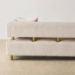 Malta II 2-Seater Powder White Chenille Fabric Sofa