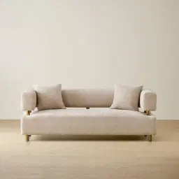Malta II 2-Seater Powder White Chenille Fabric Sofa