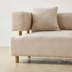 Malta II 2-Seater Powder White Chenille Fabric Sofa