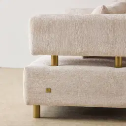 Malta II 2-Seater Powder White Chenille Fabric Sofa