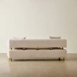 Malta II 2-Seater Powder White Chenille Fabric Sofa