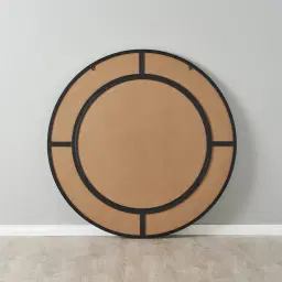 Solveig II Black Round Mirror