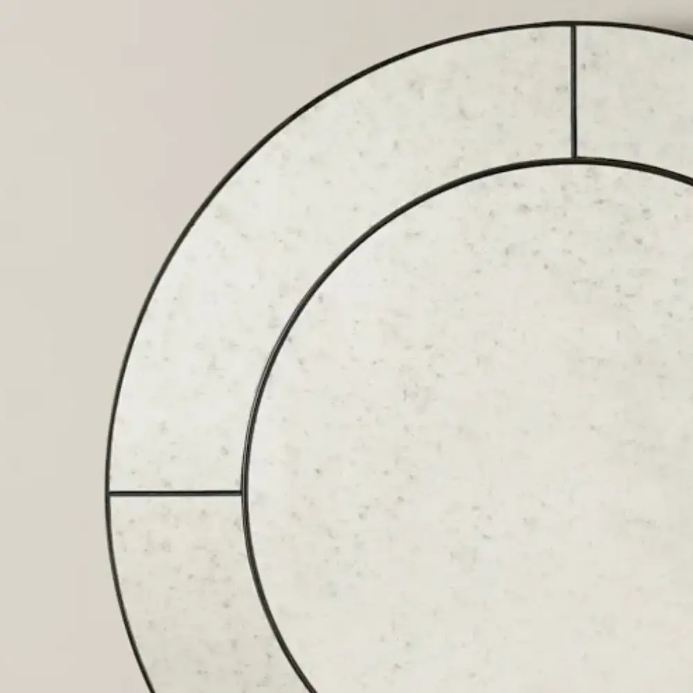 Solveig II Black Round Mirror