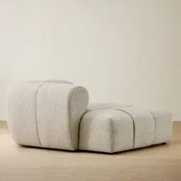 Quincy Slate Grey Fabric Right Cuddler Module