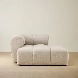 Quincy Slate Grey Fabric Left Cuddler Module