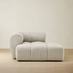 Quincy Slate Grey Fabric Left Cuddler Module
